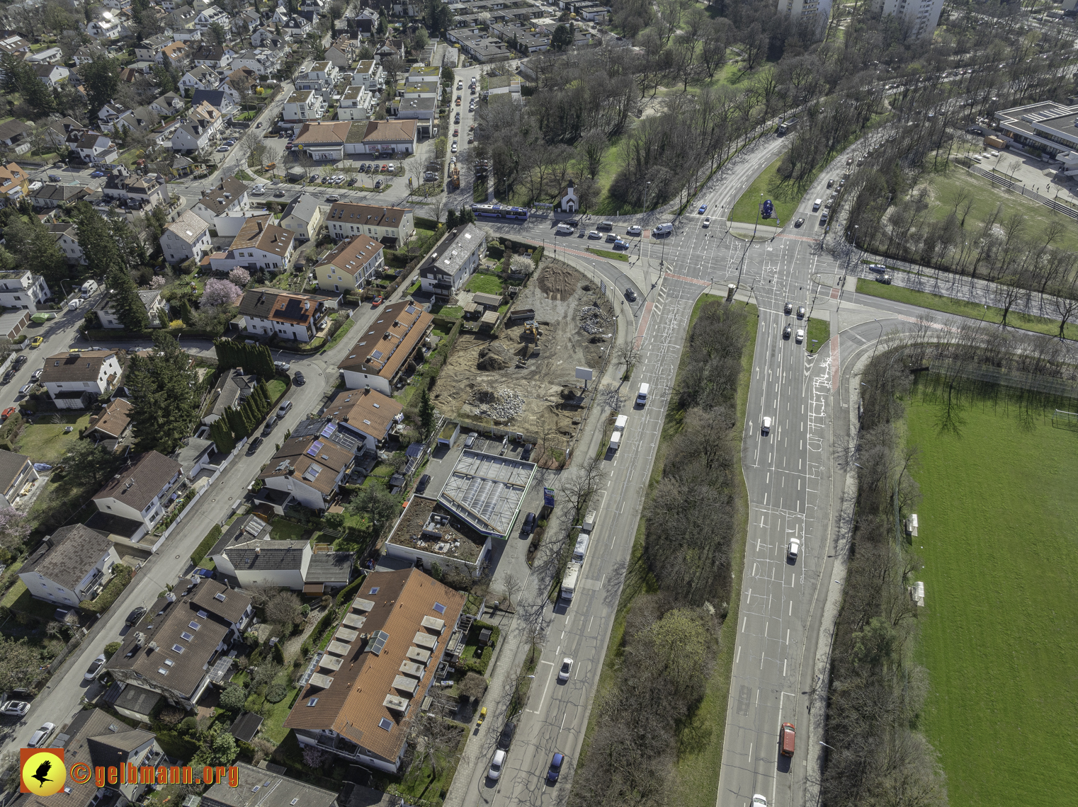 20.03.2024 - Luftbilder der Baustelle MONACO an der Heinrich-Wieland/Ecke Corinthstrasse in Neuperlach