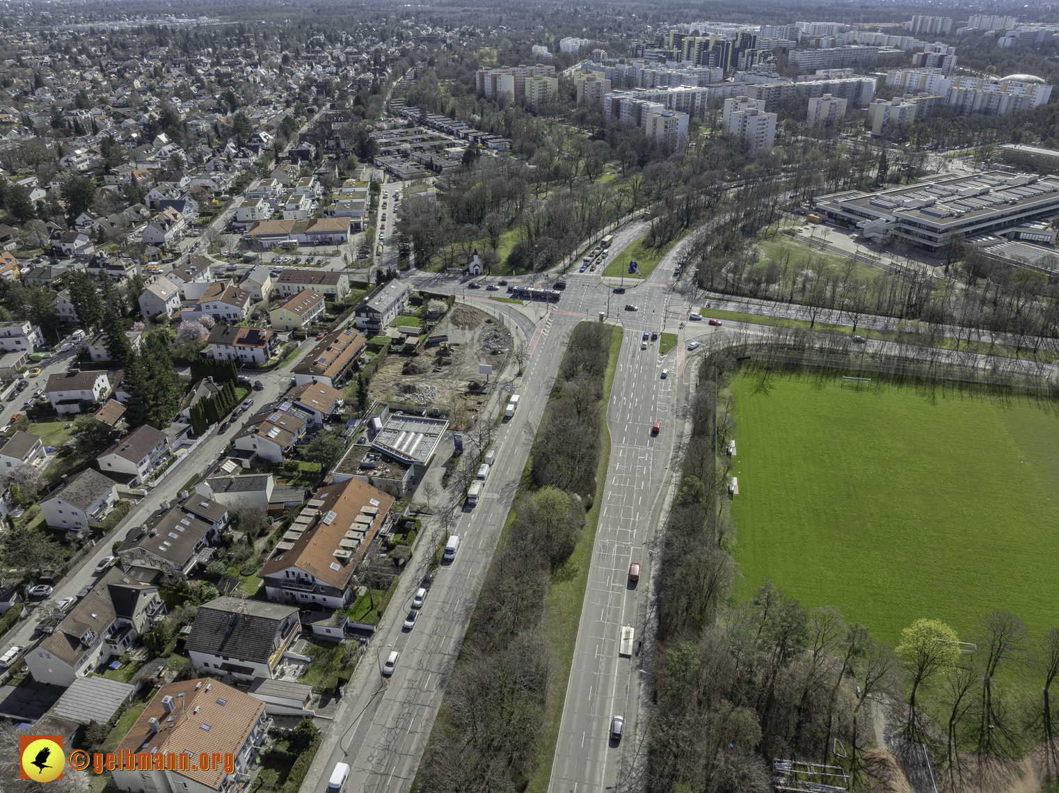 20.03.2024 - Luftbilder der Baustelle MONACO an der Heinrich-Wieland/Ecke Corinthstrasse in Neuperlach