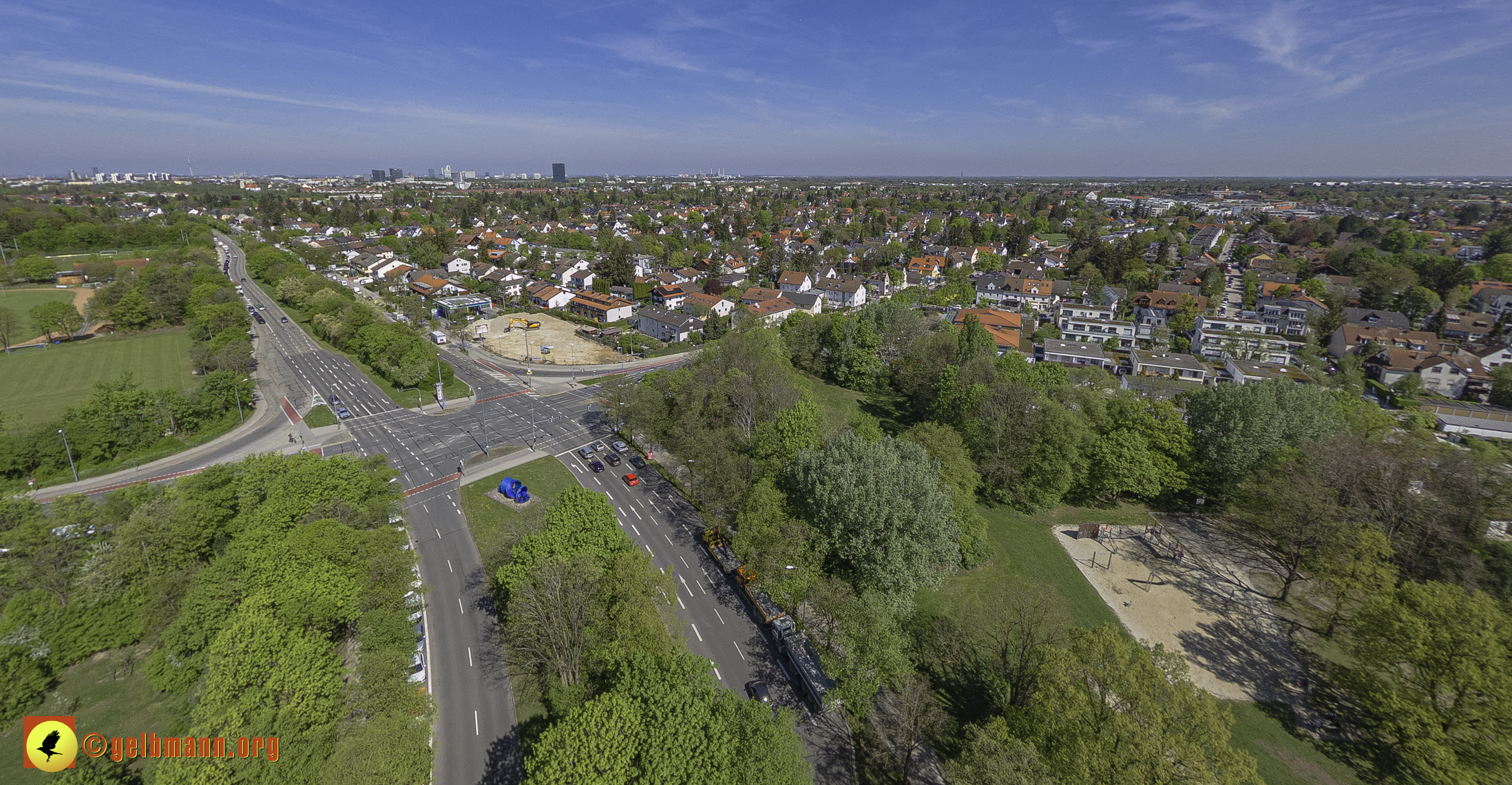 13.04.2024 - Luftbilder der Baustelle MONACO an der Heinrich-Wieland/Ecke Corinthstrasse in Neuperlach