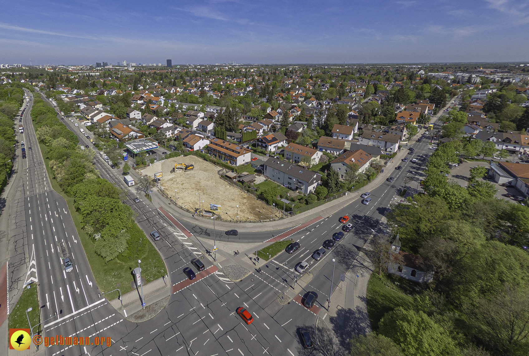 13.04.2024 - Luftbilder der Baustelle MONACO an der Heinrich-Wieland/Ecke Corinthstrasse in Neuperlach