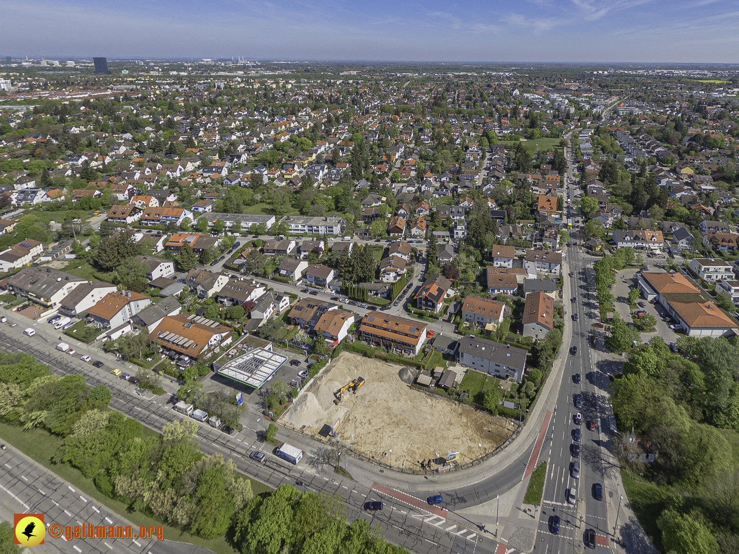 13.04.2024 - Luftbilder der Baustelle MONACO an der Heinrich-Wieland/Ecke Corinthstrasse in Neuperlach