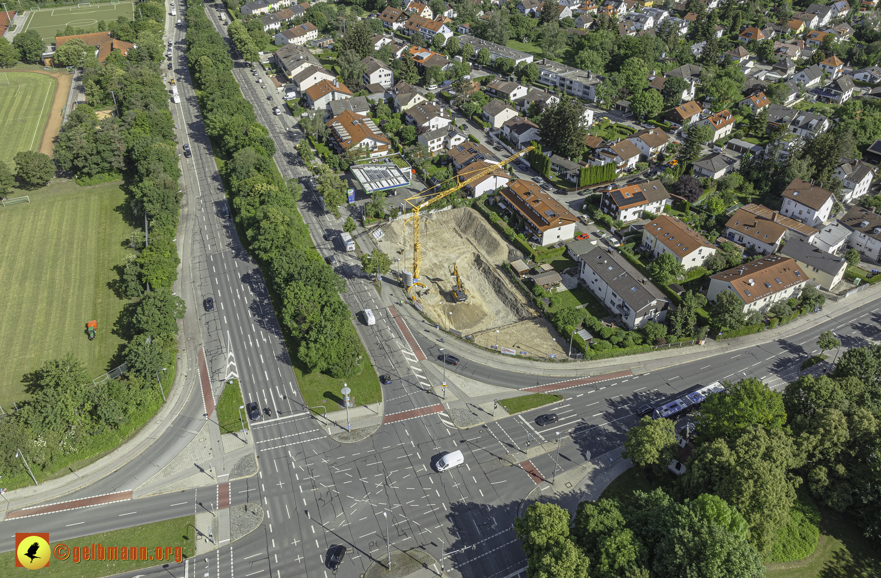 30.05.2024 - Luftbilder der Baustelle MONACO an der Heinrich-Wieland/Ecke Corinthstrasse in Neuperlach