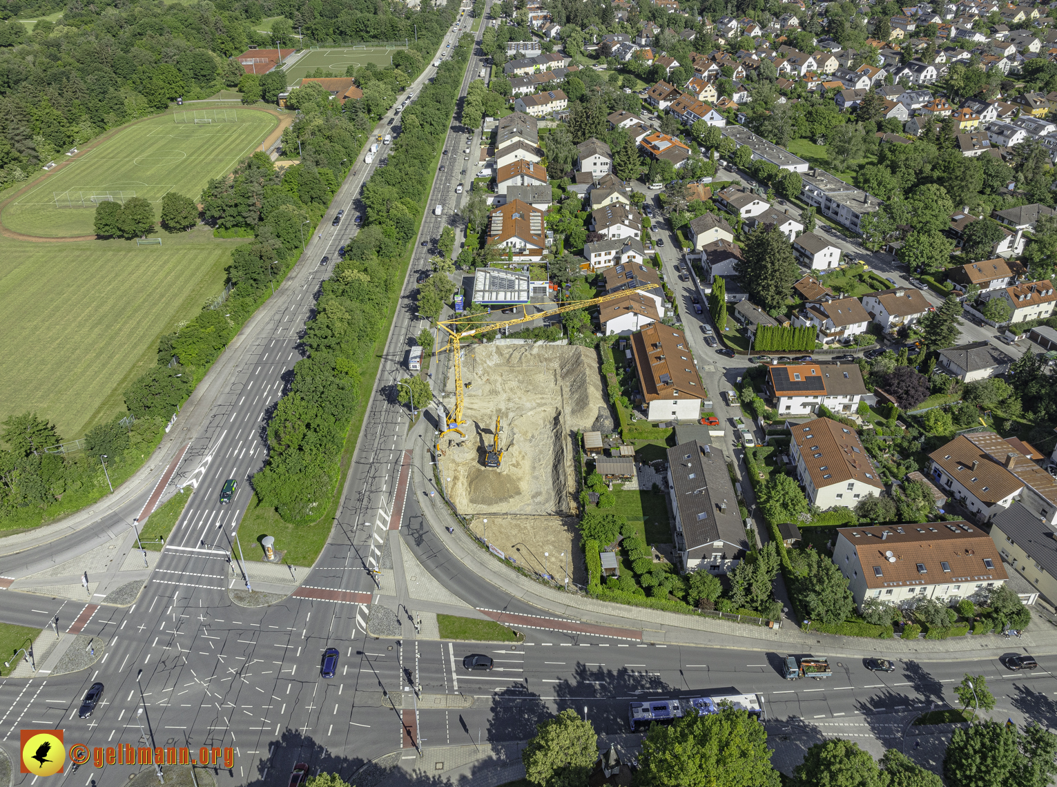 30.05.2024 - Luftbilder der Baustelle MONACO an der Heinrich-Wieland/Ecke Corinthstrasse in Neuperlach