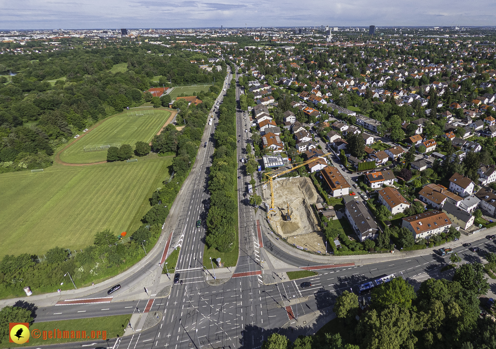 30.05.2024 - Luftbilder der Baustelle MONACO an der Heinrich-Wieland/Ecke Corinthstrasse in Neuperlach